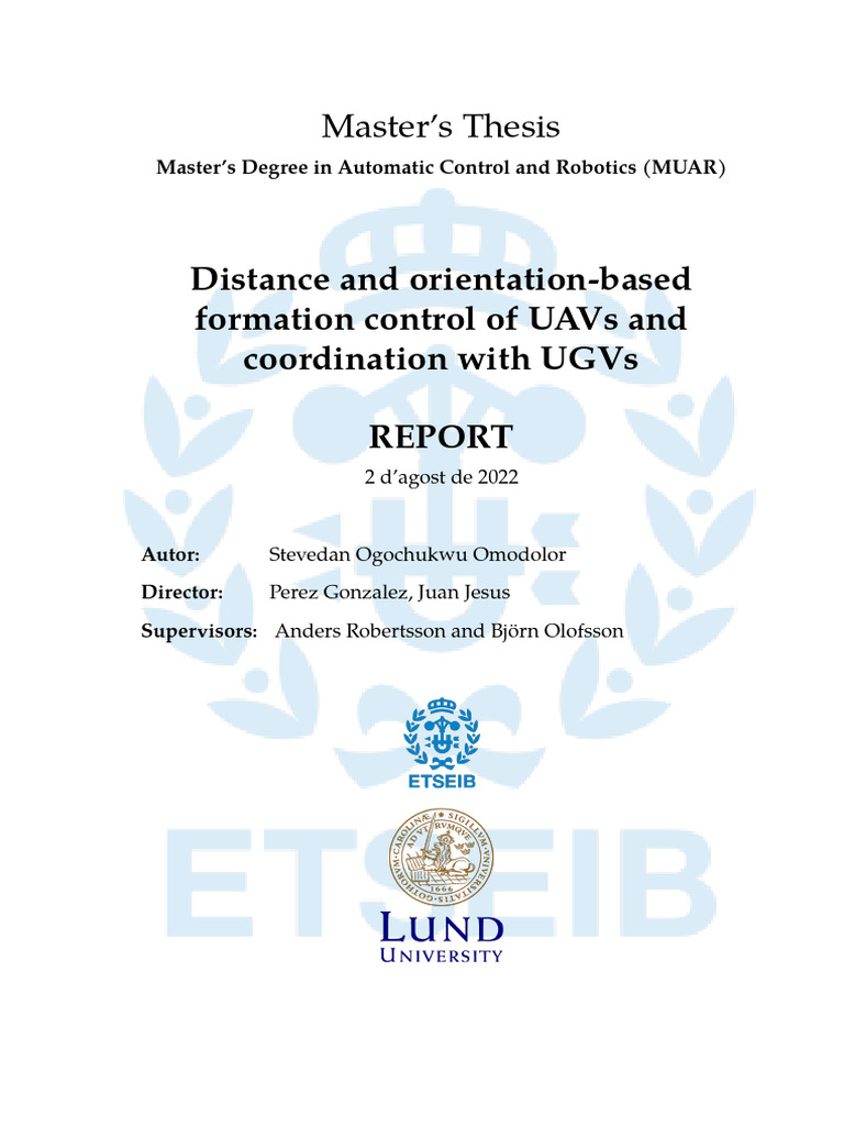 UAV and UGV Coordination Control Thesis | PDF | Unmanned Aerial Vehicle ...