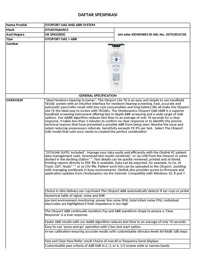 Otoport OAE & ABR System Overview | PDF | Computing | Computer Engineering