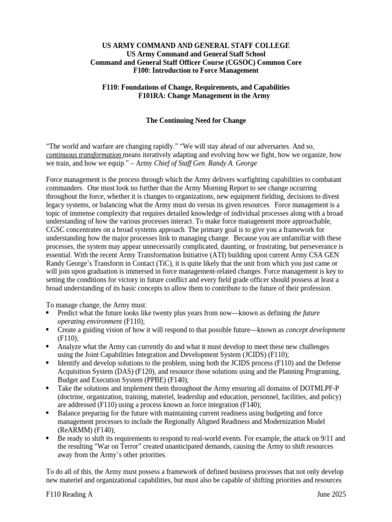 Understanding Army Force Management | PDF | Defence Ministries ...