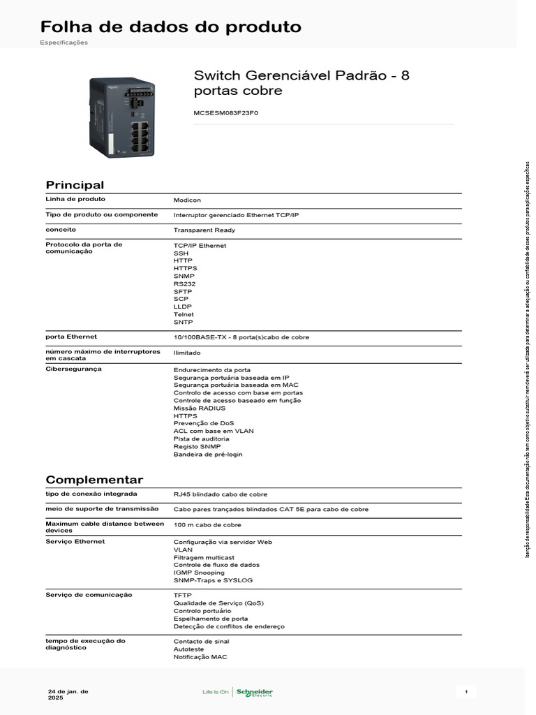 Switch Gerenciável Ethernet 8 Portas | PDF | Porta (rede de ...