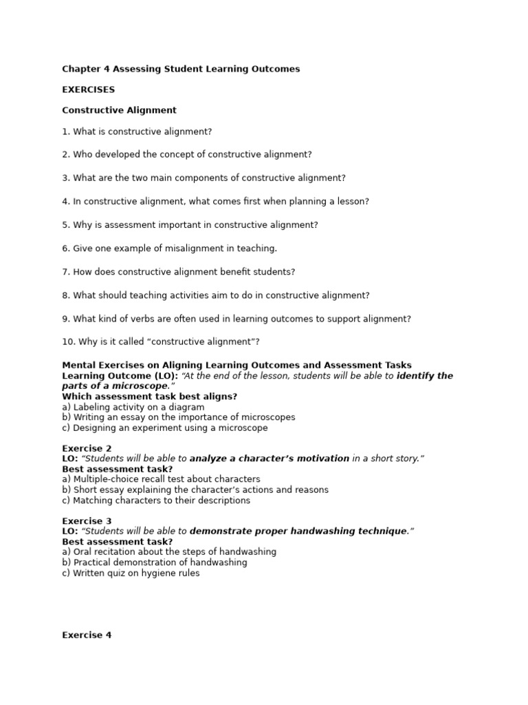 Constructive Alignment in Student Assessment | PDF | Rubric (Academic ...