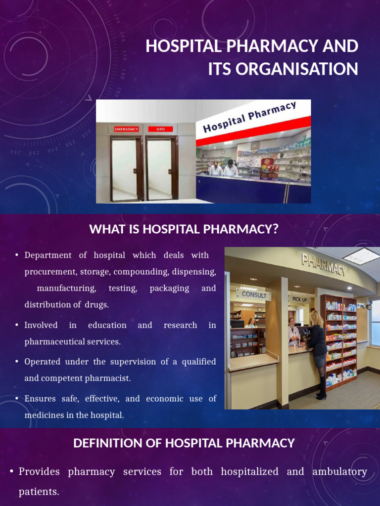 Hospital Pharmacy Organization Overview | PDF | Pharmacy | Pharmacist