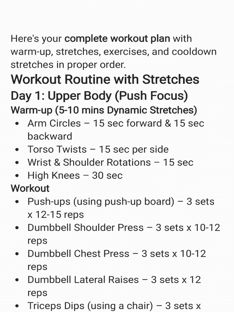 Workout Routine Plan 250405 195015 | PDF