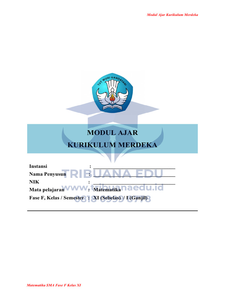Modul Ajar Matematika Kelas XI Merdeka | PDF