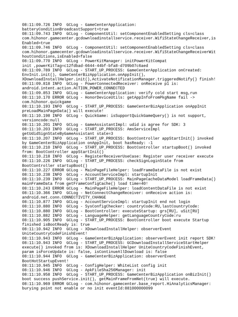 GameCenter Application Startup Log | PDF | Software | Computing