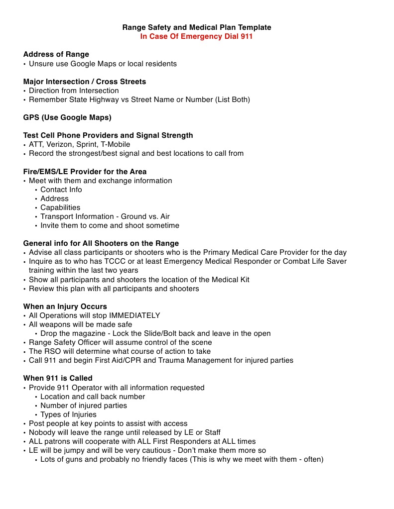 Medical Emergency Plan for Shooting Range | PDF | History