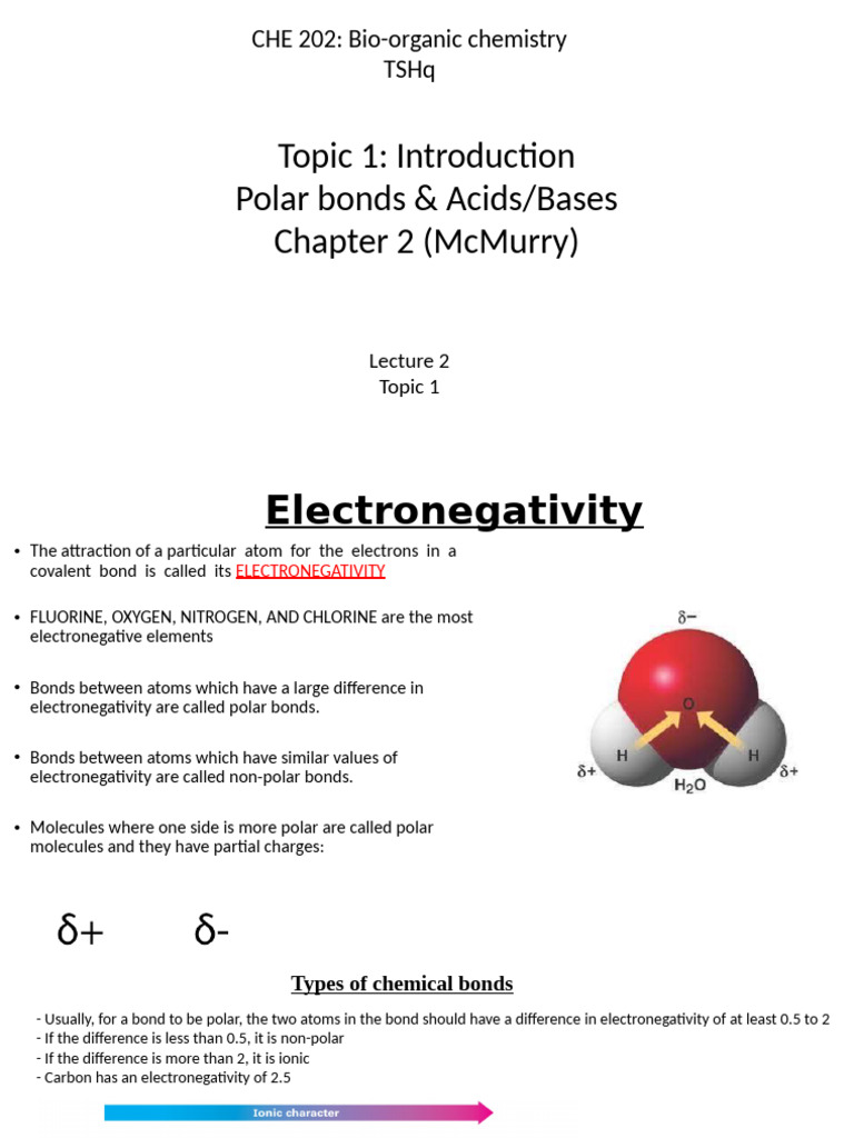 Polar Bonds and Acids/Bases in Chemistry | PDF | Chemical Polarity | Acid