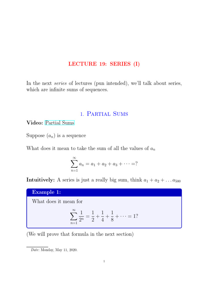 Understanding Infinite Series and Convergence | PDF