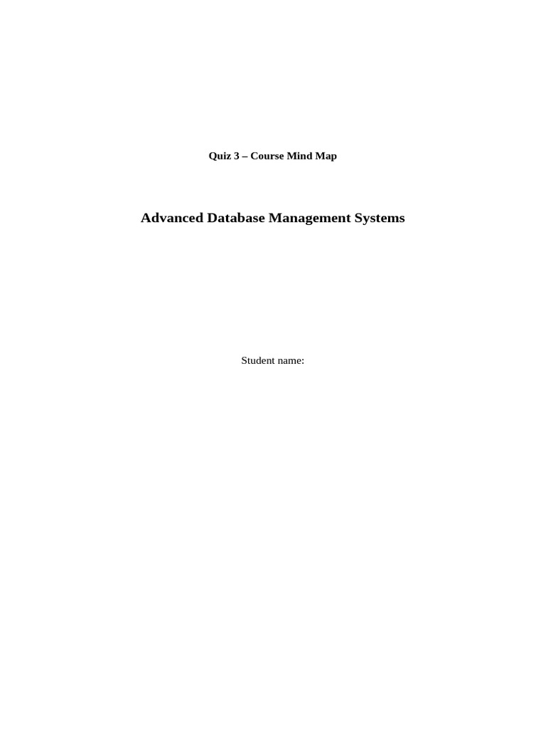 Advanced DBMS Mind Map Insights | PDF