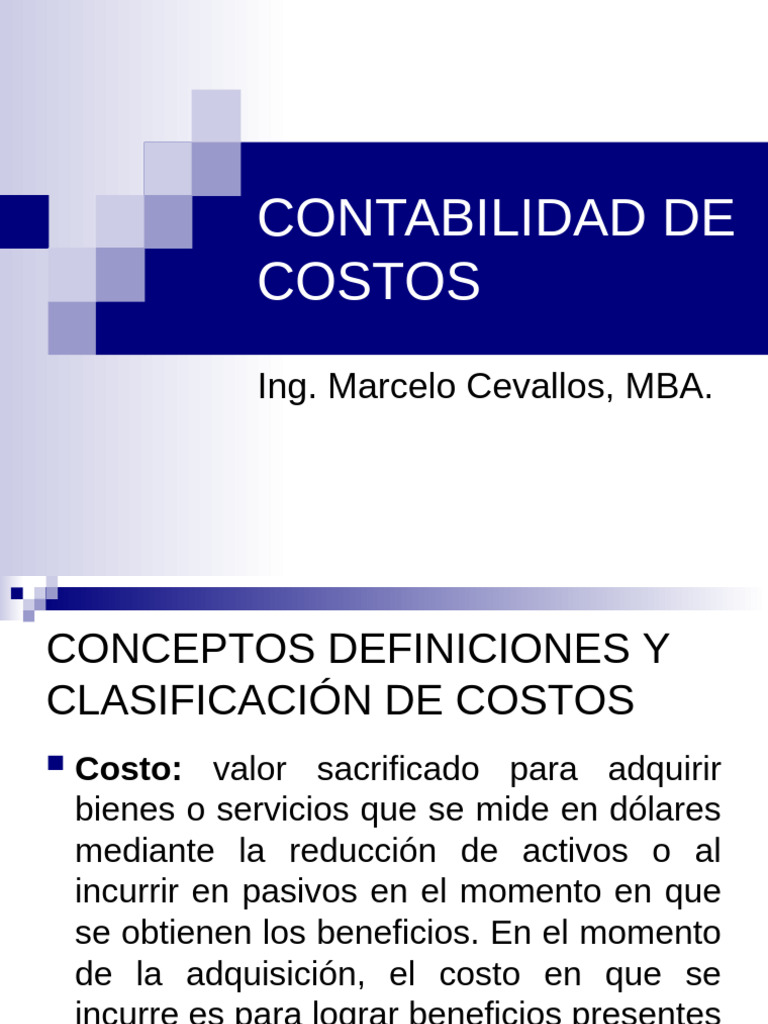 Clasificación y Elementos de Costos | PDF | Costo | Costo de los bienes ...