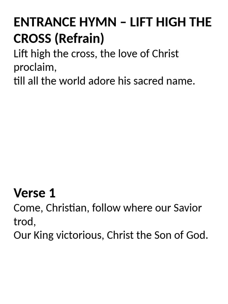 Holy Thursday Liturgy Lyrics | PDF