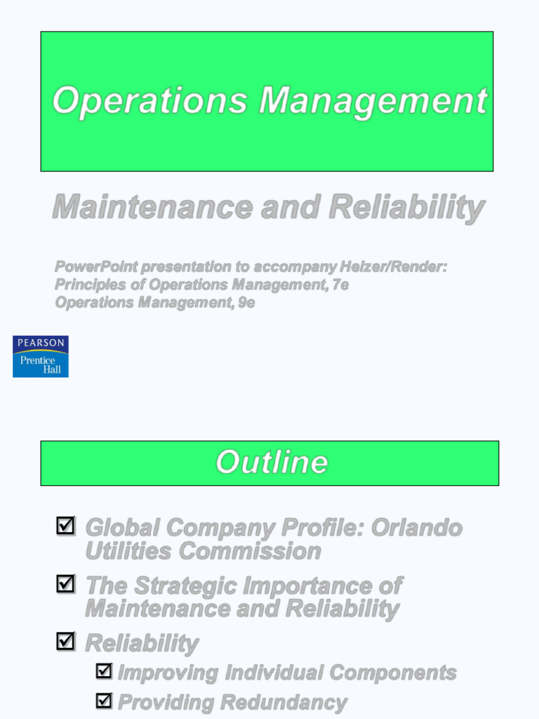 Maintenance and Reliability in Operations | PDF | Reliability ...