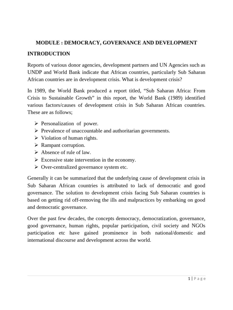 Democracy and Governance in Africa | PDF | Governance | Democracy