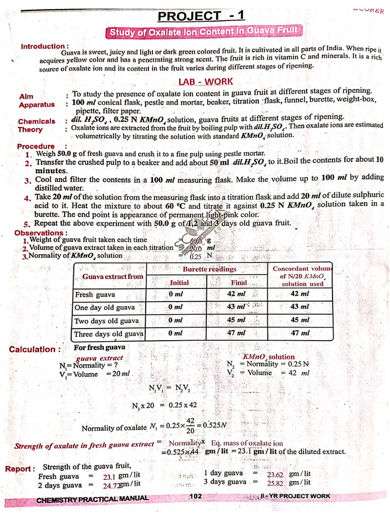 Chemistry Project Work | PDF