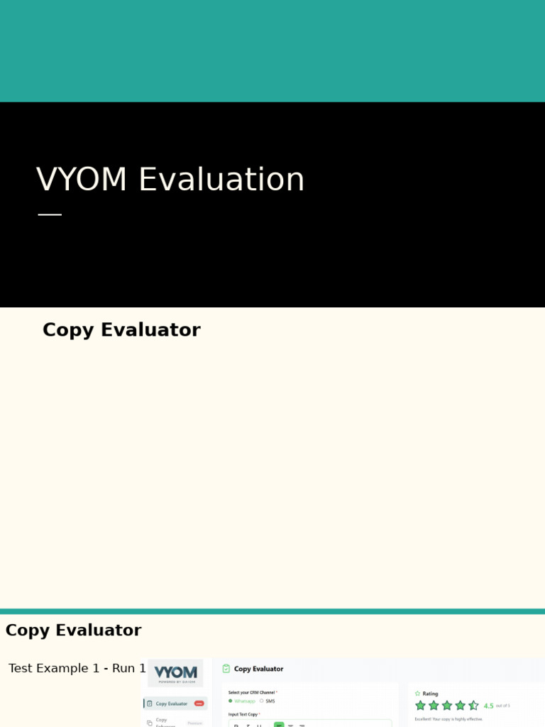 VYOM Copy Evaluation Results | PDF