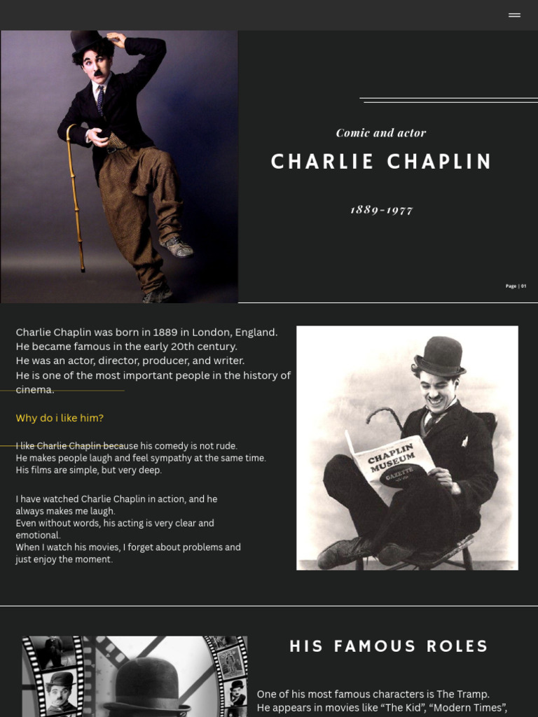 Charlie Chaplin: Iconic Silent Film Comedian | PDF