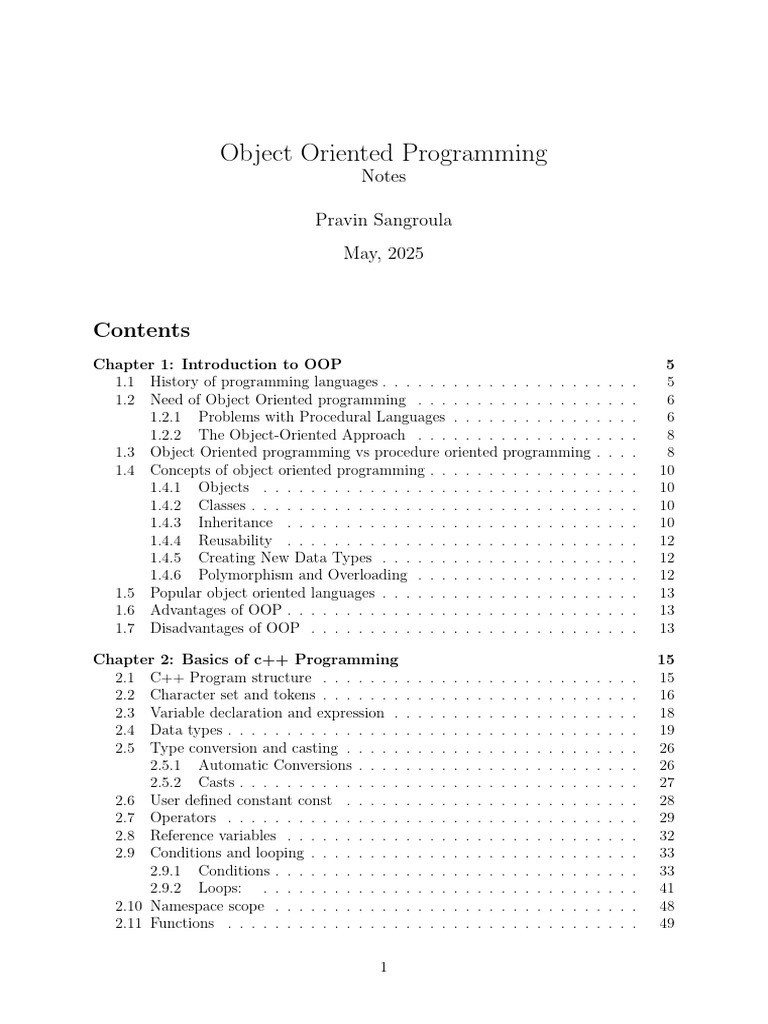 Object Oriented Programming Overview | PDF | Object Oriented ...
