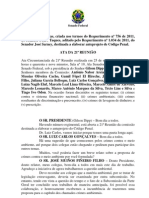 Ata da Comissão de juristas para a Reforma do Código Penal 25/05/12