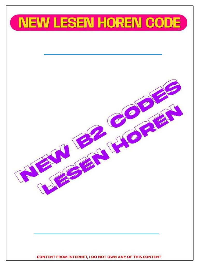 B2 New Lesen Hören Codes Neu 2025 | PDF