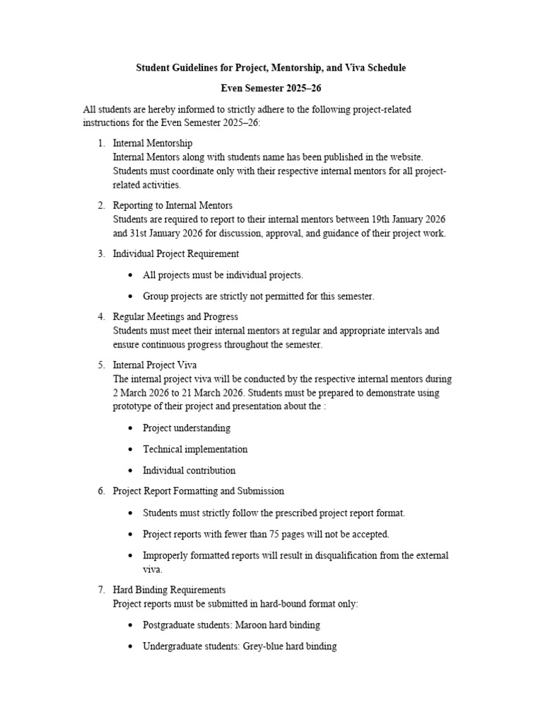 Project Guidelines for Even Semester 2025-26 | PDF | Chess | Chess Theory
