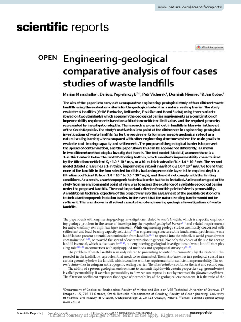 Comparative Study of Waste Landfills | PDF | Waste | Landfill