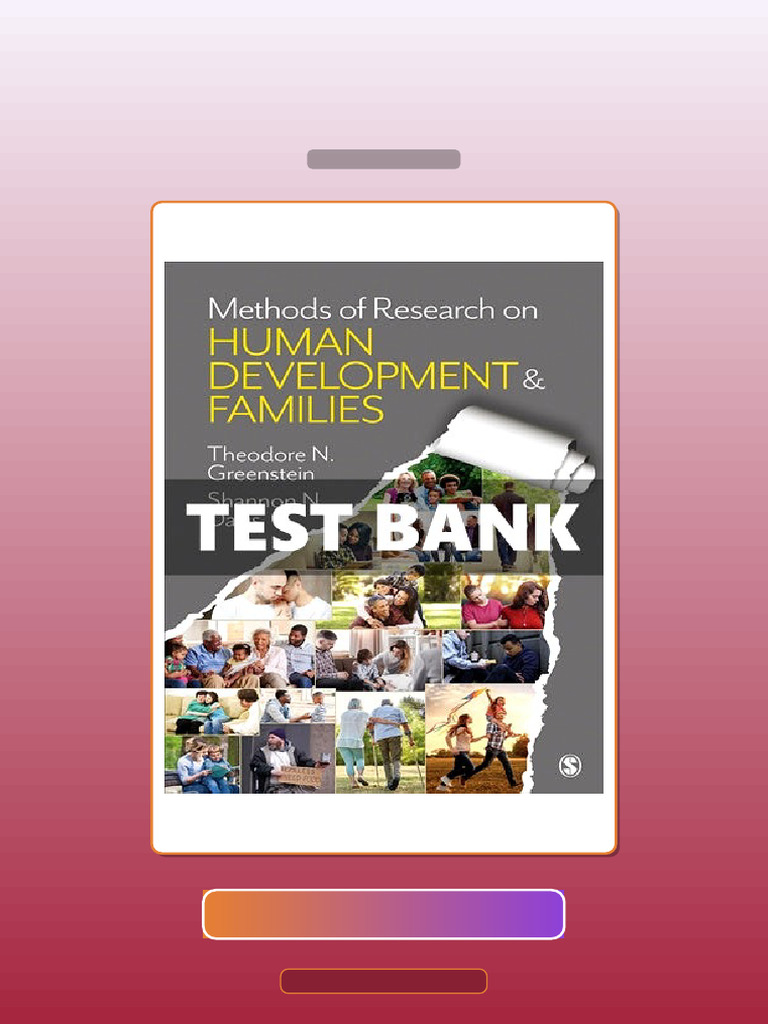 Methods of Research on Human Development and Families 1 Ed Greenstein E ...