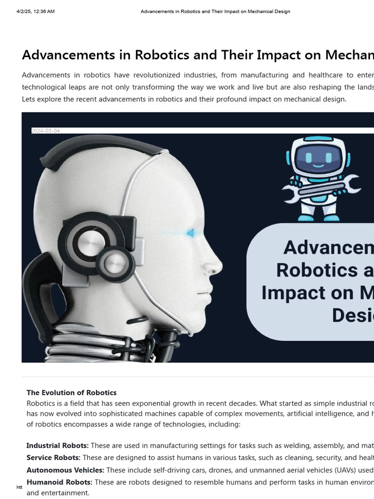 Robotics Advancements Impacting Design | PDF | Robotics | Robot