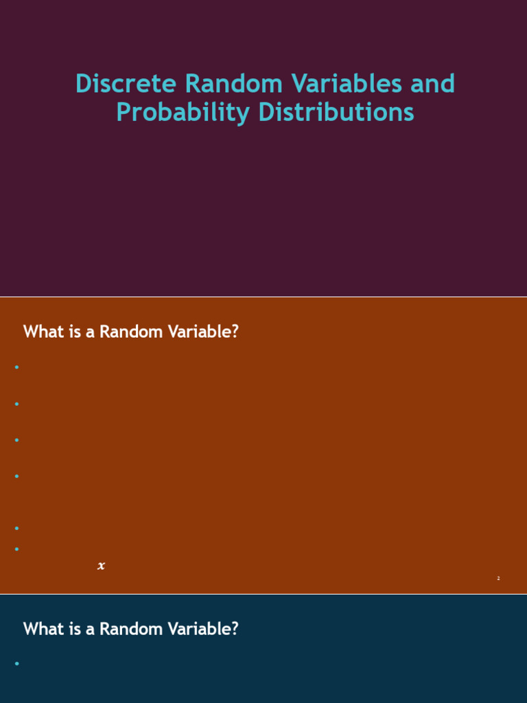 Discrete Random Variables Explained | PDF | Probability Distribution ...
