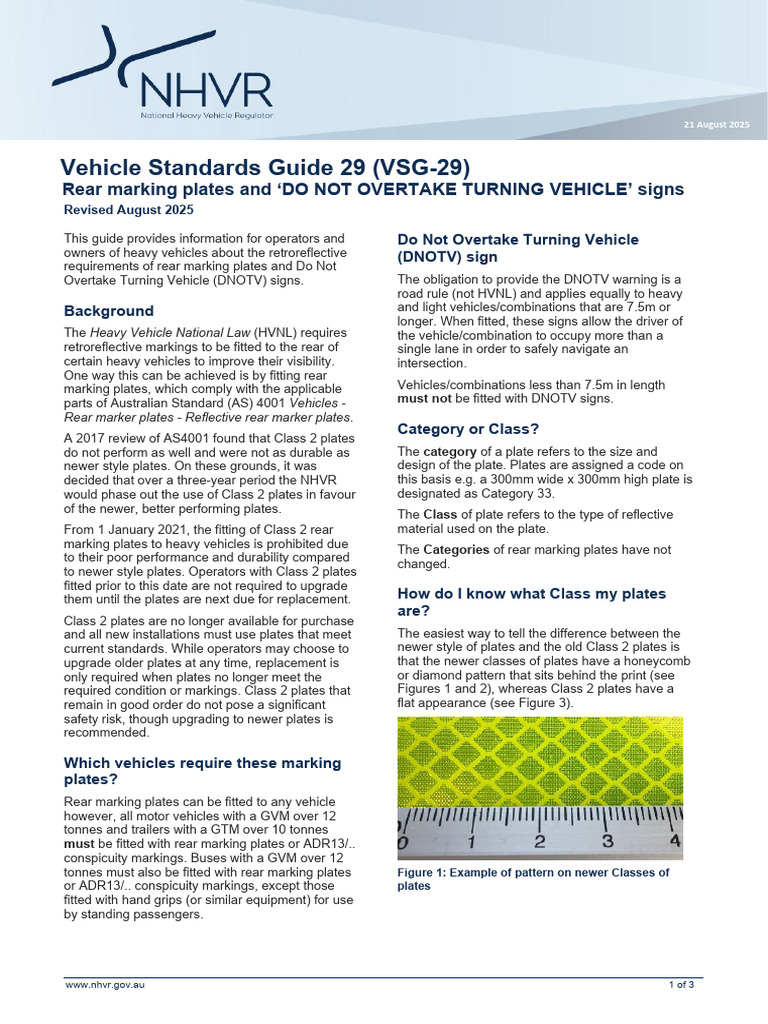 Heavy Vehicle Rear Marking Plate Guide | PDF | Vehicles | Road Transport