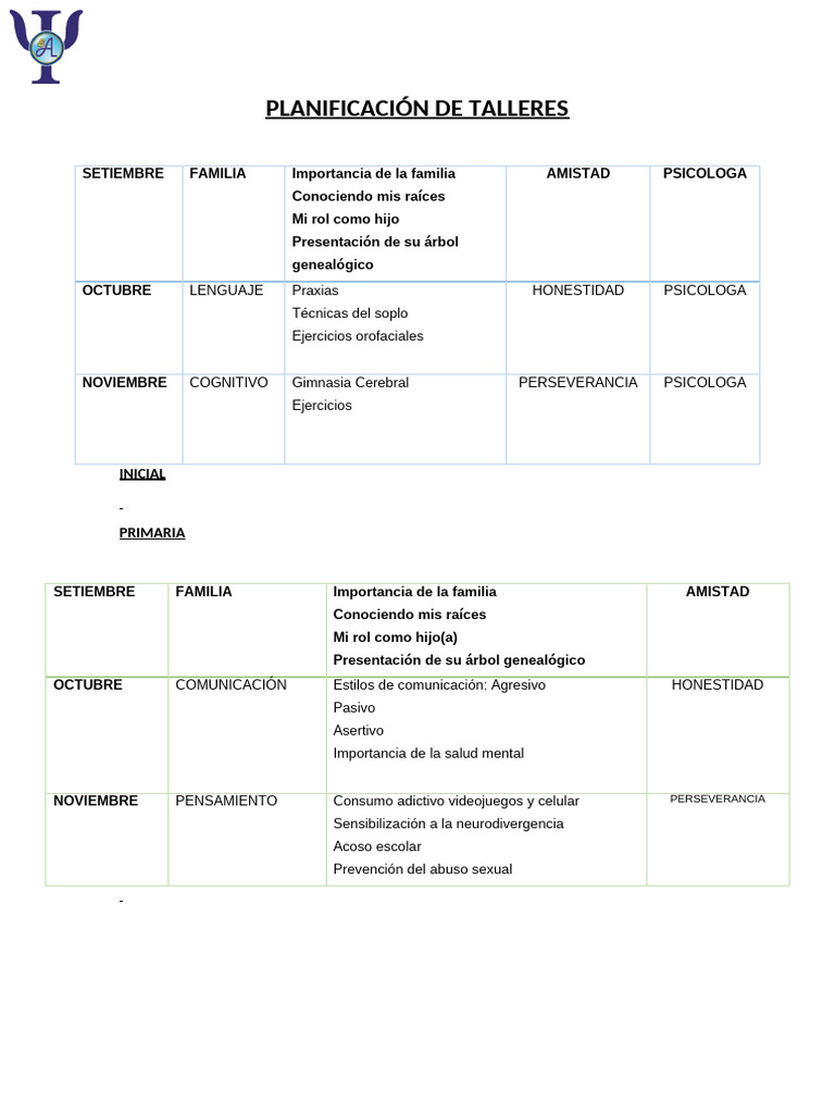Talleres de Desarrollo Personal 2023 | PDF