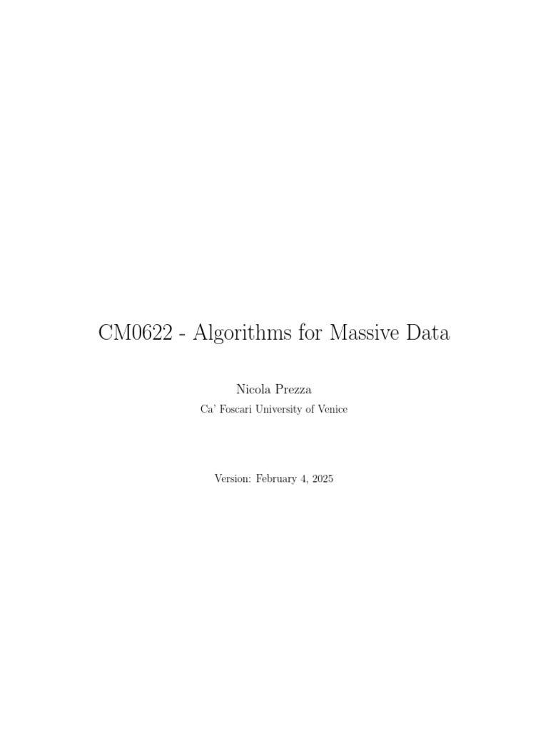 Massive Data Algorithms Overview | PDF | Data Compression | Algorithms ...