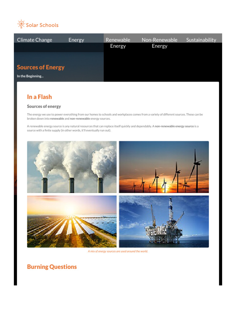 Types of Renewable and Non-Renewable Energy | PDF | Energy Development ...