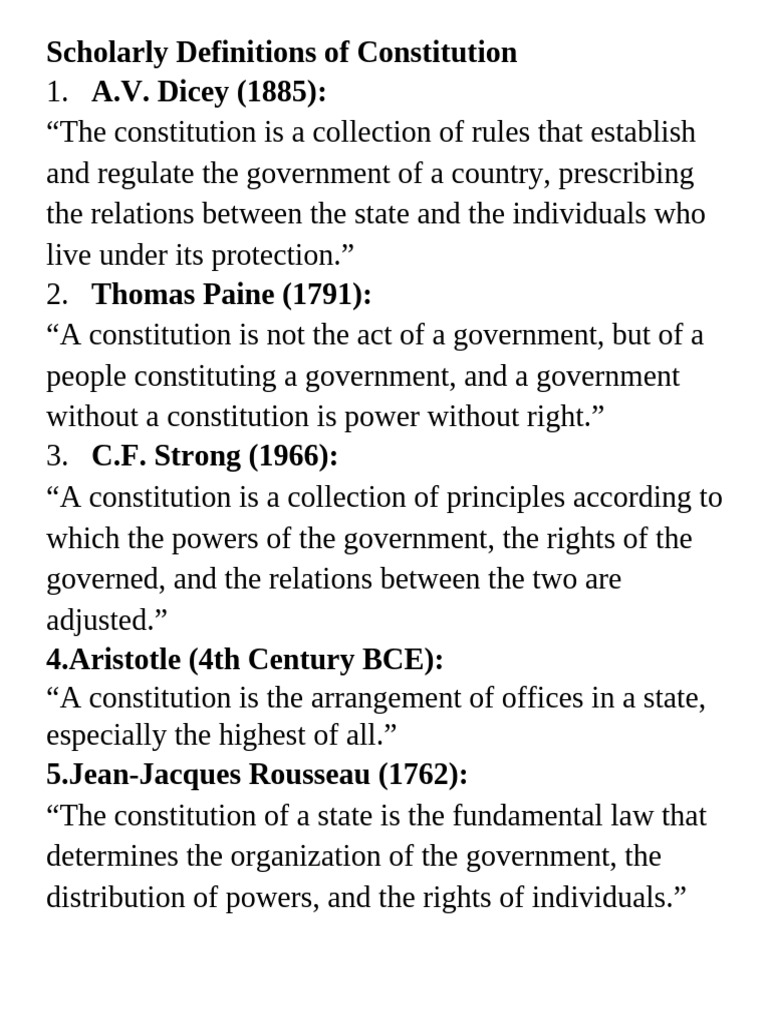 Scholarly Insights on Constitutional Frameworks | PDF | Constitution ...