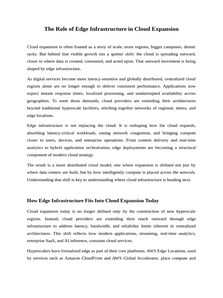 Edge Infrastructure's Impact on Cloud Growth | PDF | Cloud Computing ...