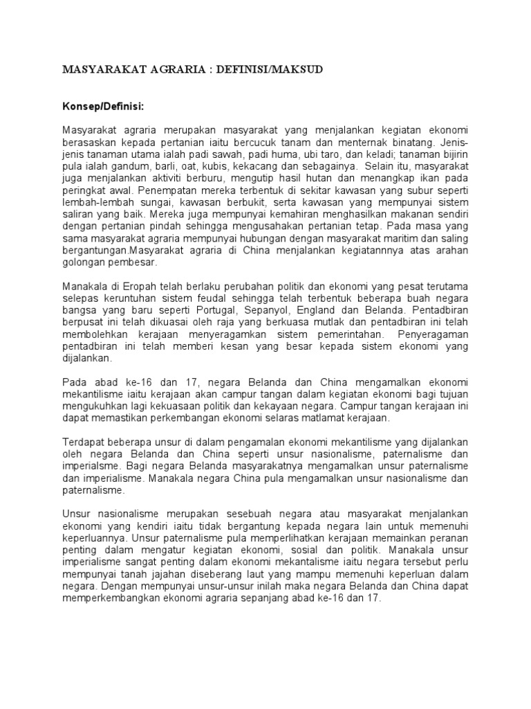 Masyarakat Agraria Pdf