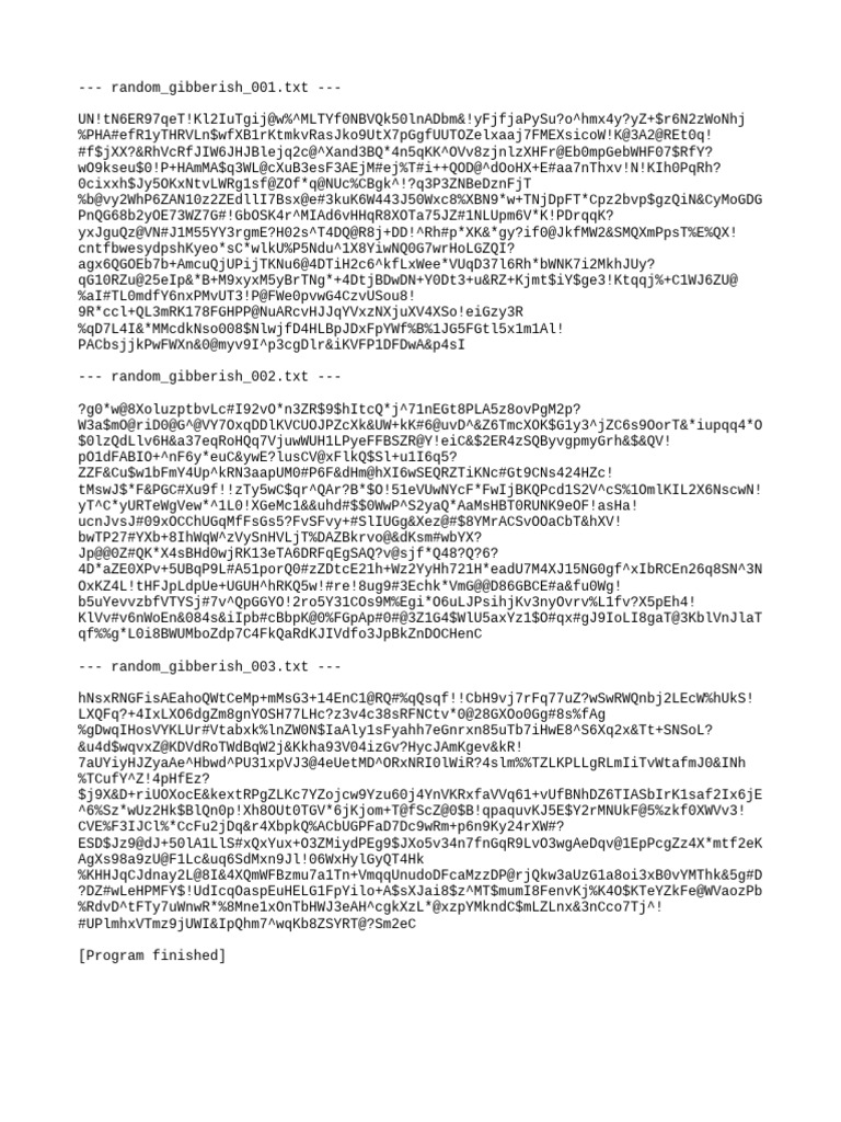 Random Gibberish Text Files | PDF