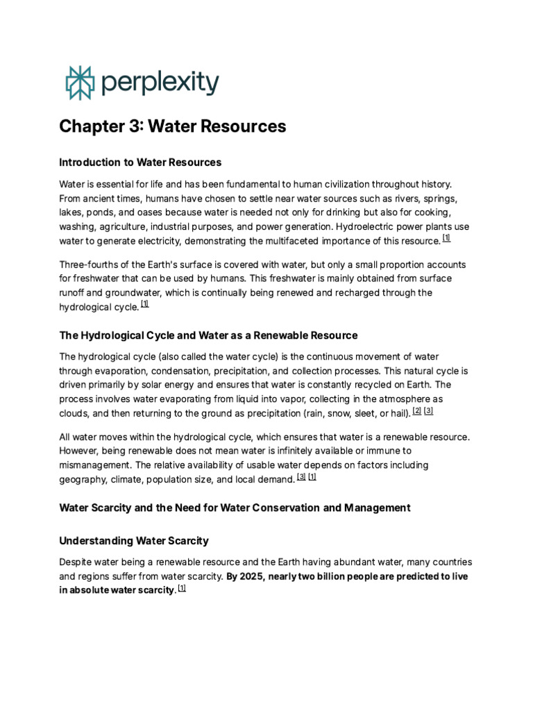 Understanding Water Resources and Scarcity | PDF | Water Scarcity ...