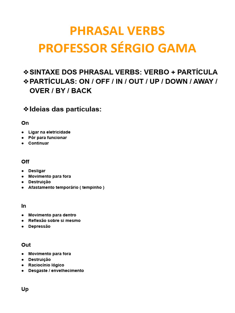 Guia Completo de Phrasal Verbs | PDF