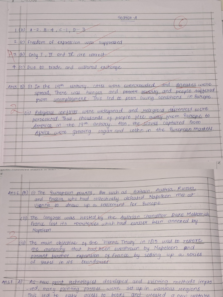 Pre Board III SST Paper Topper Answerscript | PDF