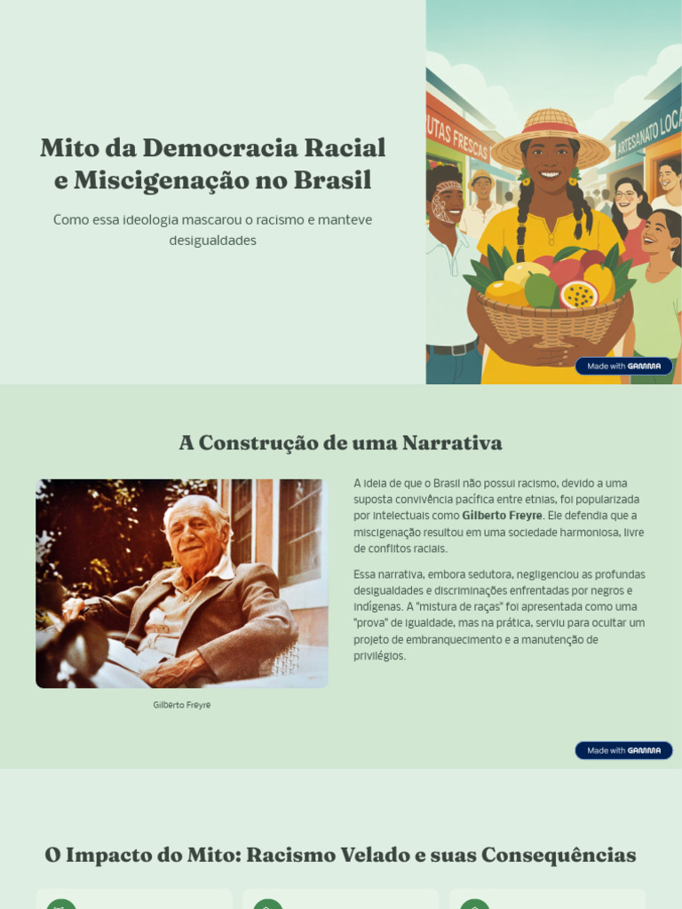 Mito Da Democracia Racial e Miscigenacao No Brasil | PDF | Racismo ...