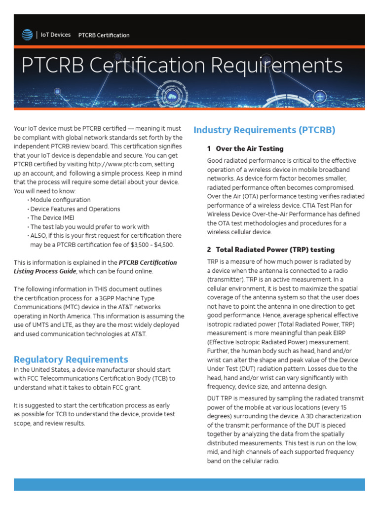 PTCRB Certification Process for IoT Devices | PDF | Electromagnetic ...