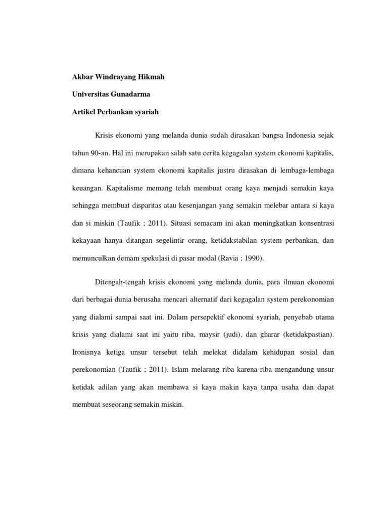 Artikel Perbankan Syariah