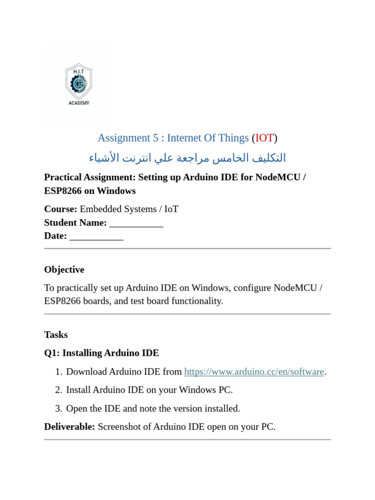 Assignment5 IoT | PDF