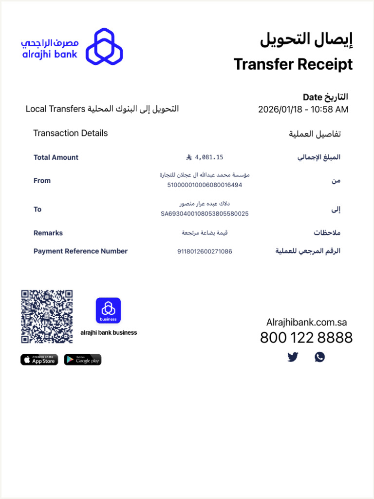 Local Transfer Receipt Details | PDF