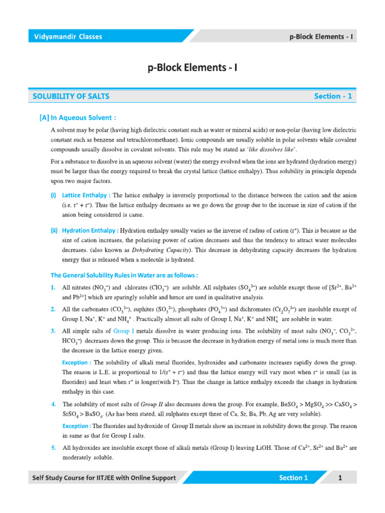 P Block Section 1 | PDF