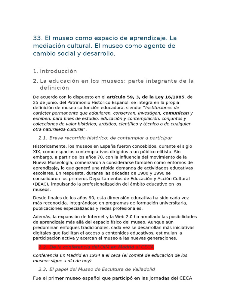 Educación y Museos: Espacios de Aprendizaje | PDF | Aprendizaje | Museo