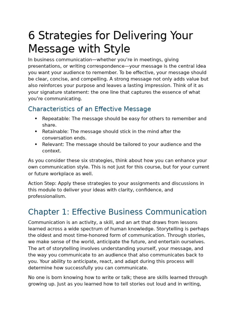 6 Strategies for Effective Messaging | PDF | Communication | Semantics