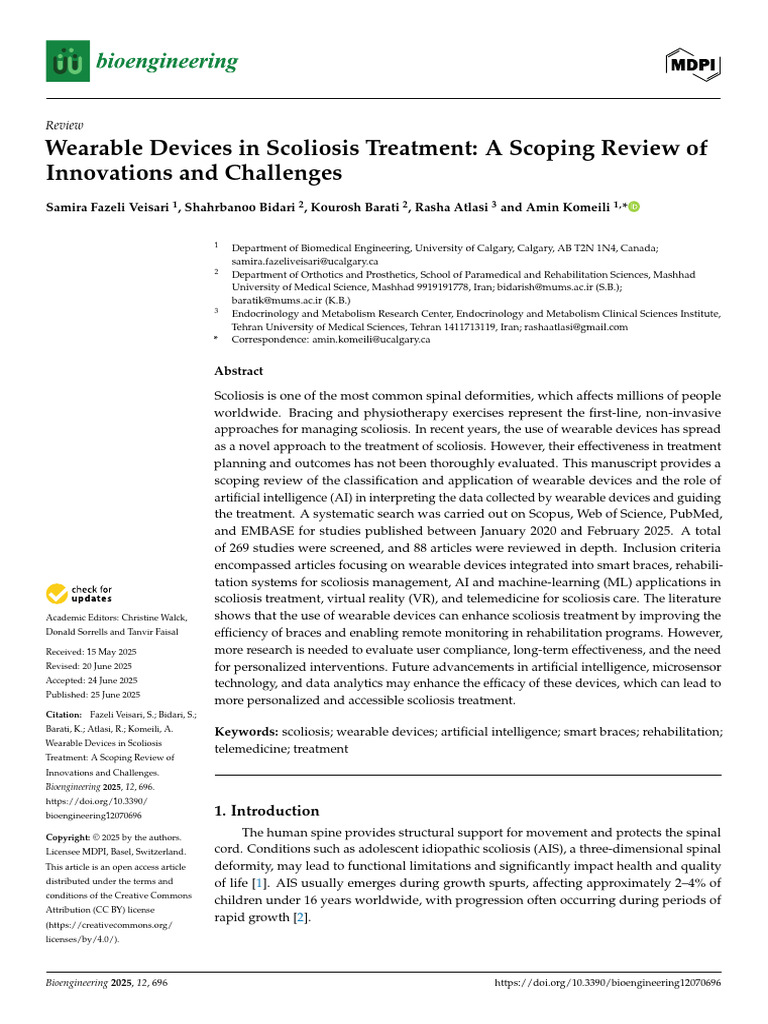 Innovations in Wearable Scoliosis Devices | PDF | Systematic Review ...