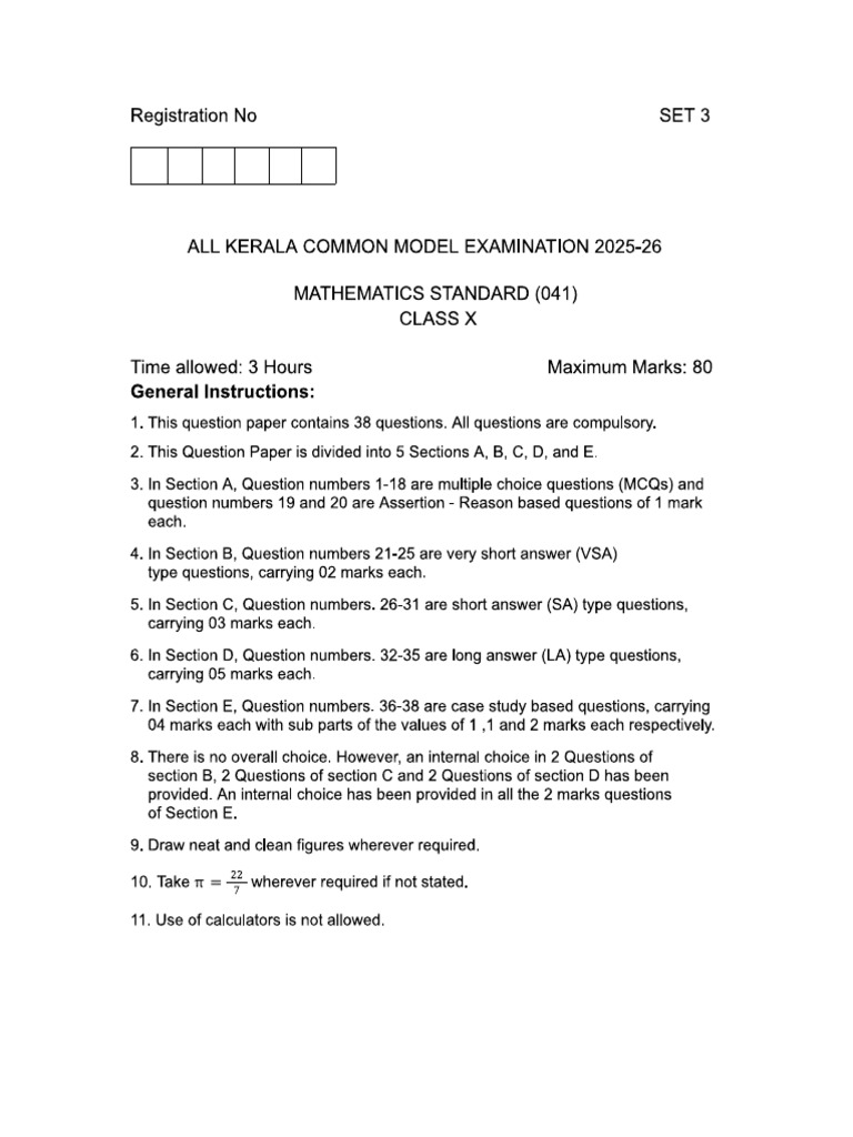 Mathematics Set 3 | PDF