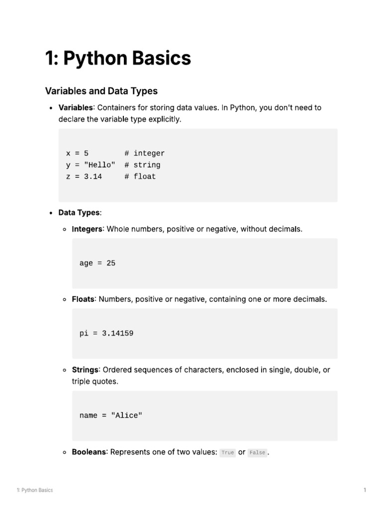 Basics of Python | PDF